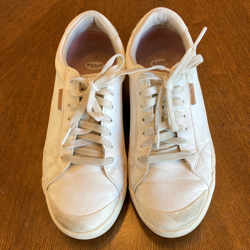 Dr. Scholl’s White Leather Lace-Up Sneakers